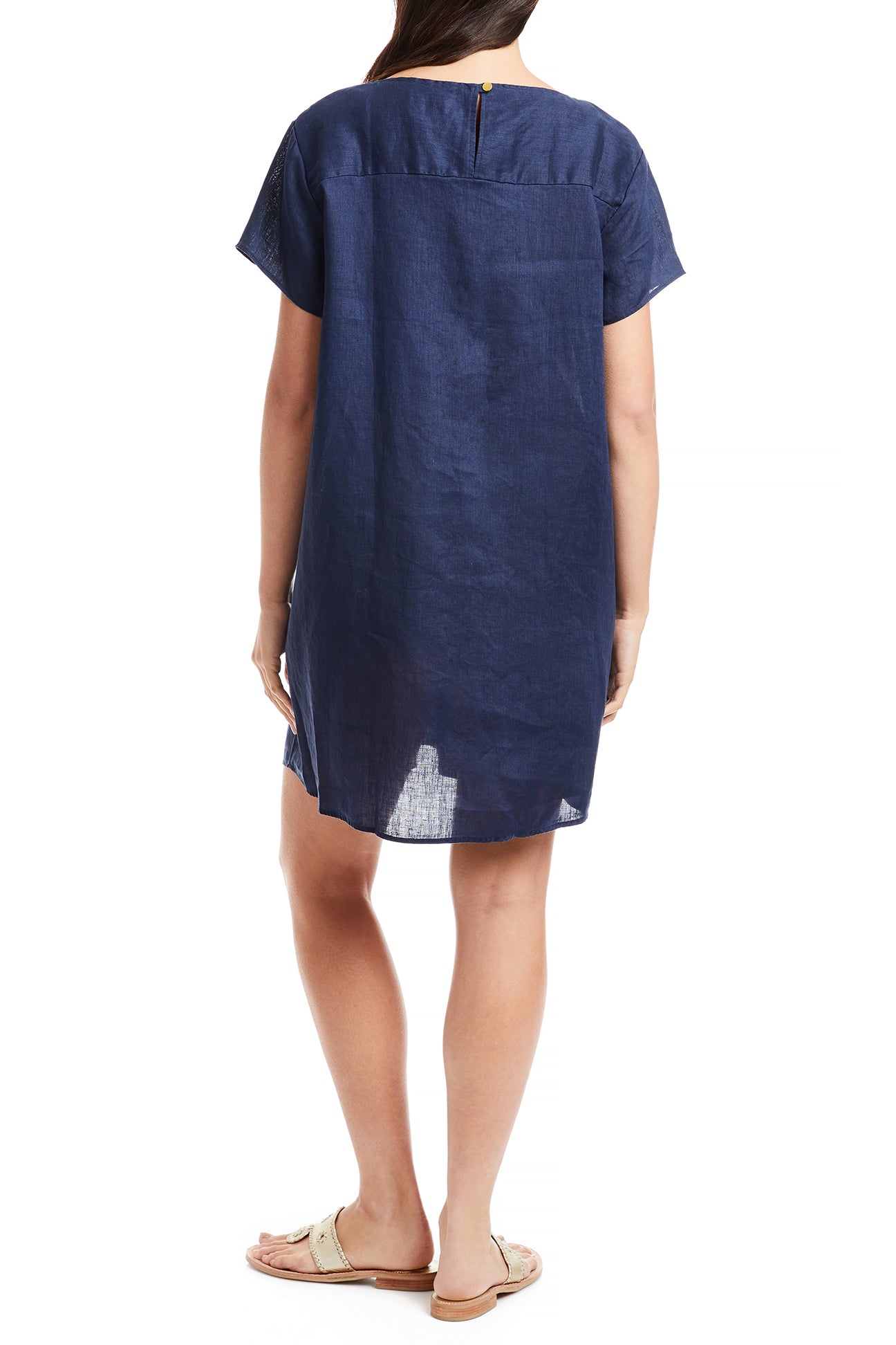 Ladies Oceanique Dress Navy Linen TUNICS & DRESSES Castaway Nantucket Island