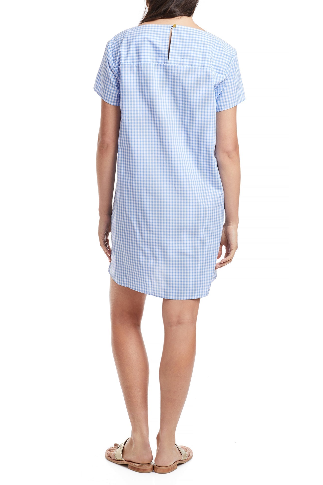 Ladies Oceanique Dress Wide Gingham Blue Ladies Oceanique Dress Wide Gingham Blue