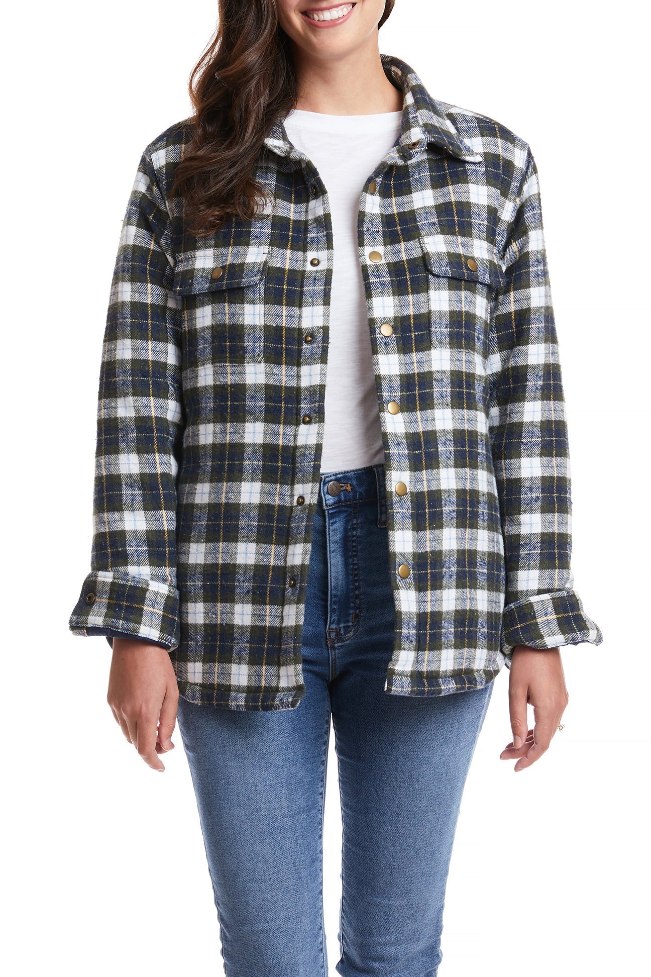 Ladies Shacket Nantucket Flannel Windowpane LADIES OUTERWEAR Castaway Nantucket Island