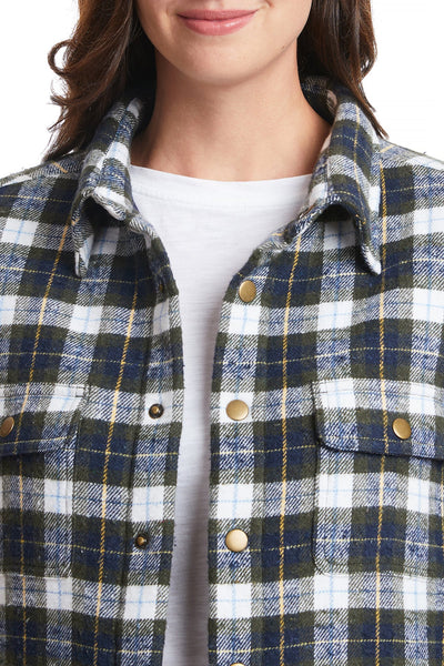 Ladies Shacket Nantucket Flannel Windowpane LADIES OUTERWEAR Castaway Nantucket Island