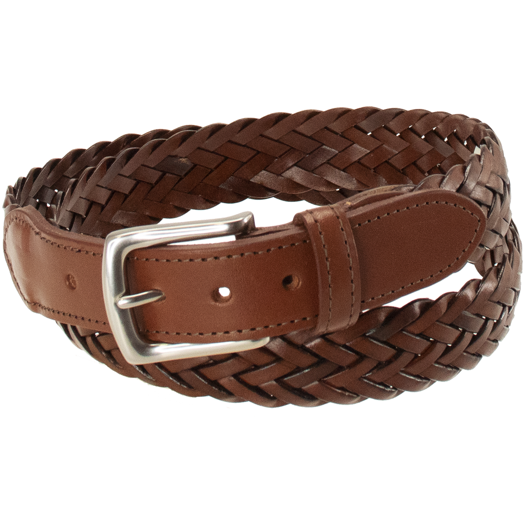 Mens Maxwell Braided Leather Belt Dark Tan – Castaway  display picture 2