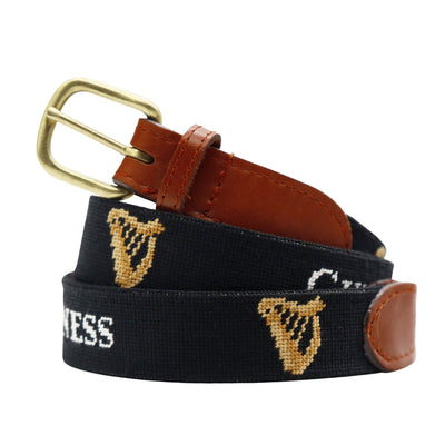 Needlepoint Belt Black Guinness MENS BELTS Smathers & Branson