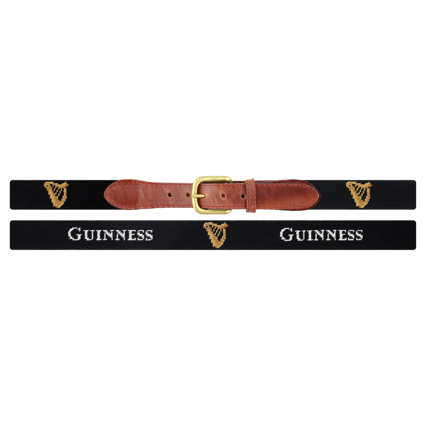 Needlepoint Belt Black Guinness MENS BELTS Smathers & Branson