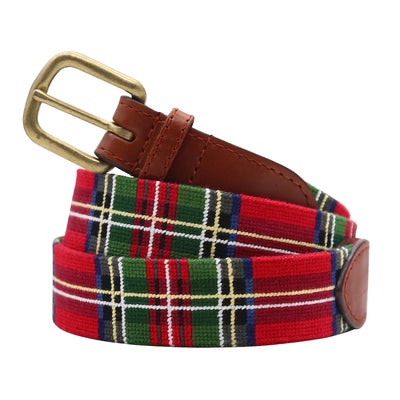 Needlepoint Belt Christmas Plaid MENS BELTS Castaway Nantucket Island