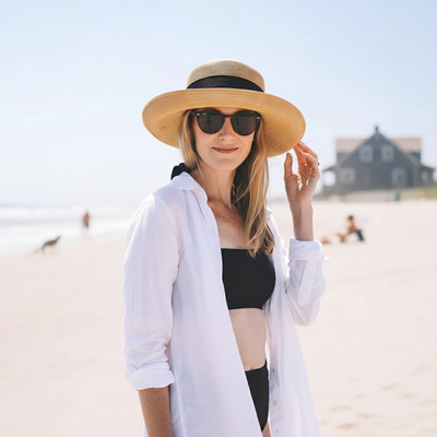 Peter Beaton Sconset, Medium Brim - Packable Straw, Natural ACCESSORIES Peter Beaton