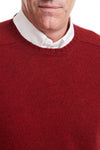 Scottish Shetland Crew Neck Sweater Wine MENS OUTERWEAR Castaway Nantucket Island