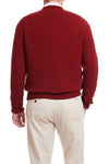 Scottish Shetland Crew Neck Sweater Wine MENS OUTERWEAR Castaway Nantucket Island