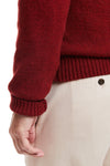 Scottish Shetland Crew Neck Sweater Wine MENS OUTERWEAR Castaway Nantucket Island
