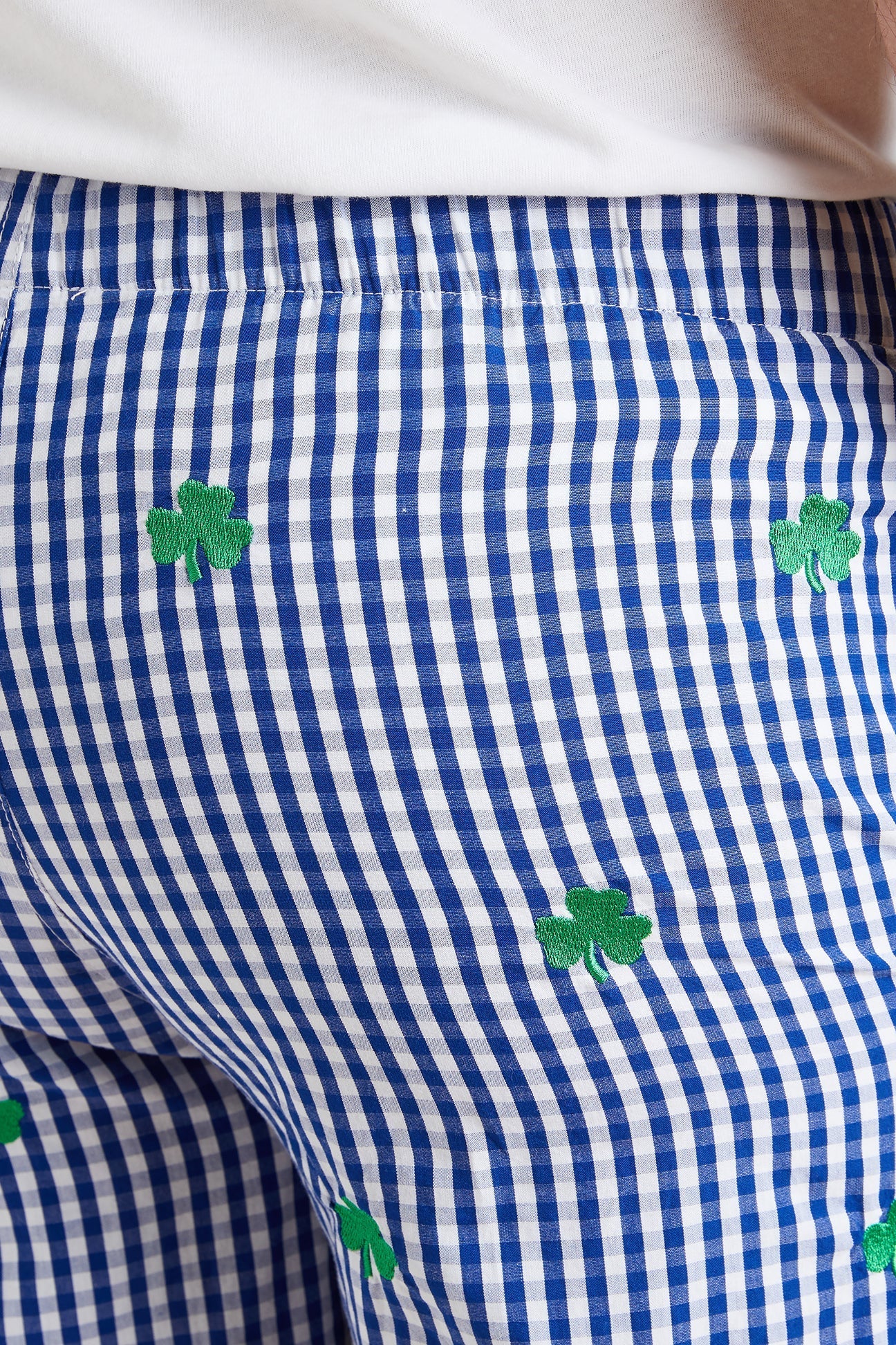 Sleeper Pant Wide Gingham Royal with Shamrock CASTAWAY BOXERS Castaway Nantucket Island