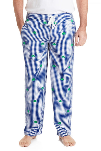 Sleeper Pant Wide Gingham Royal with Shamrock CASTAWAY BOXERS Castaway Nantucket Island