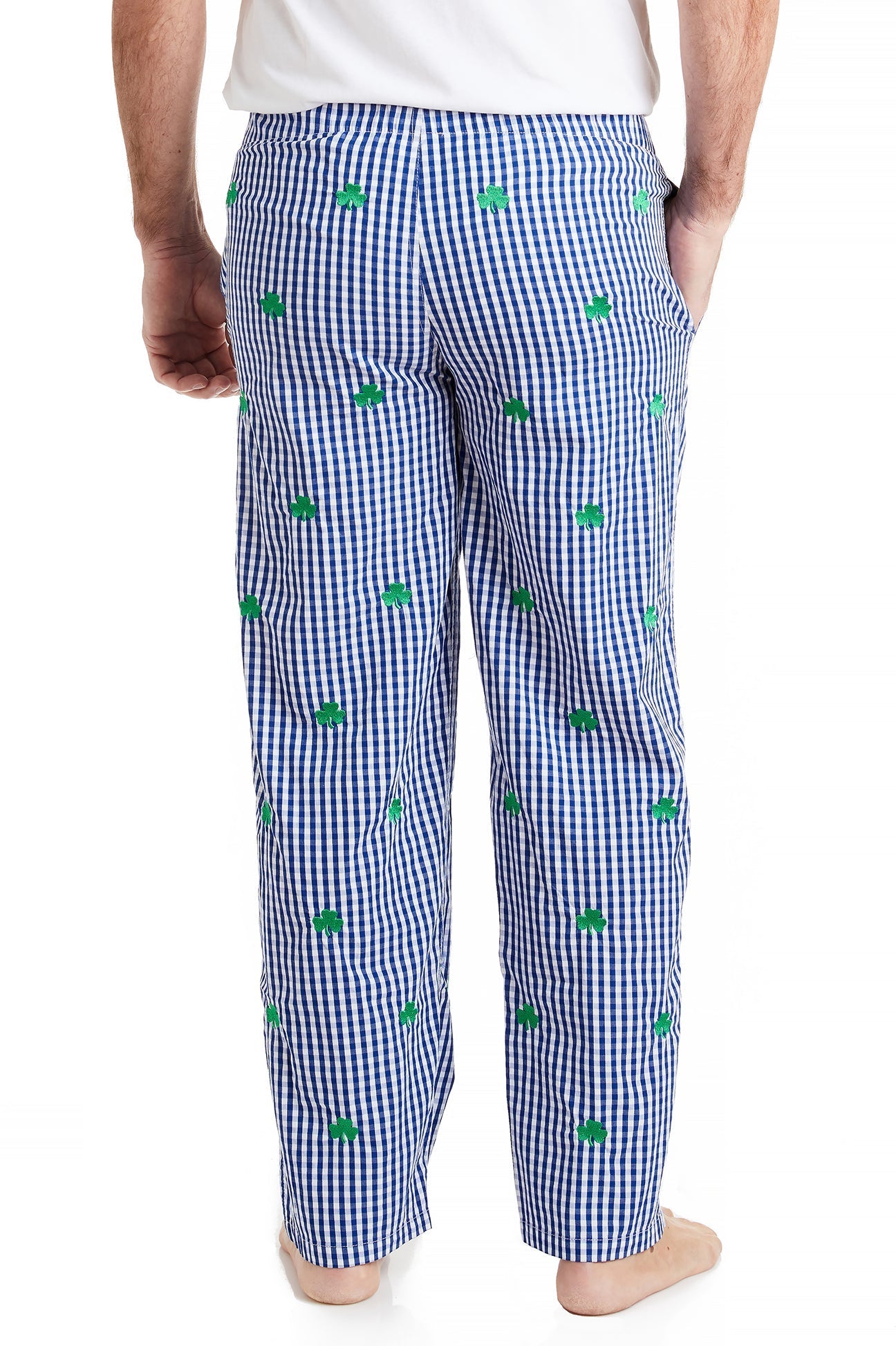 Sleeper Pant Wide Gingham Royal with Shamrock CASTAWAY BOXERS Castaway Nantucket Island