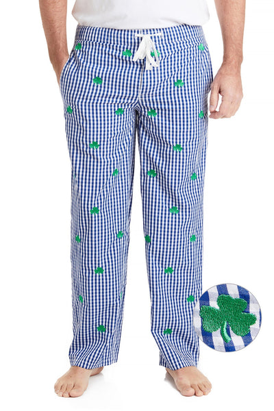 Sleeper Pant Wide Gingham Royal with Shamrock CASTAWAY BOXERS Castaway Nantucket Island