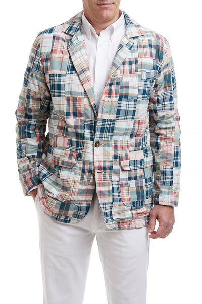 Spinnaker Blazer Grey Lady Patch Madras MENS OUTERWEAR Castaway Nantucket Island