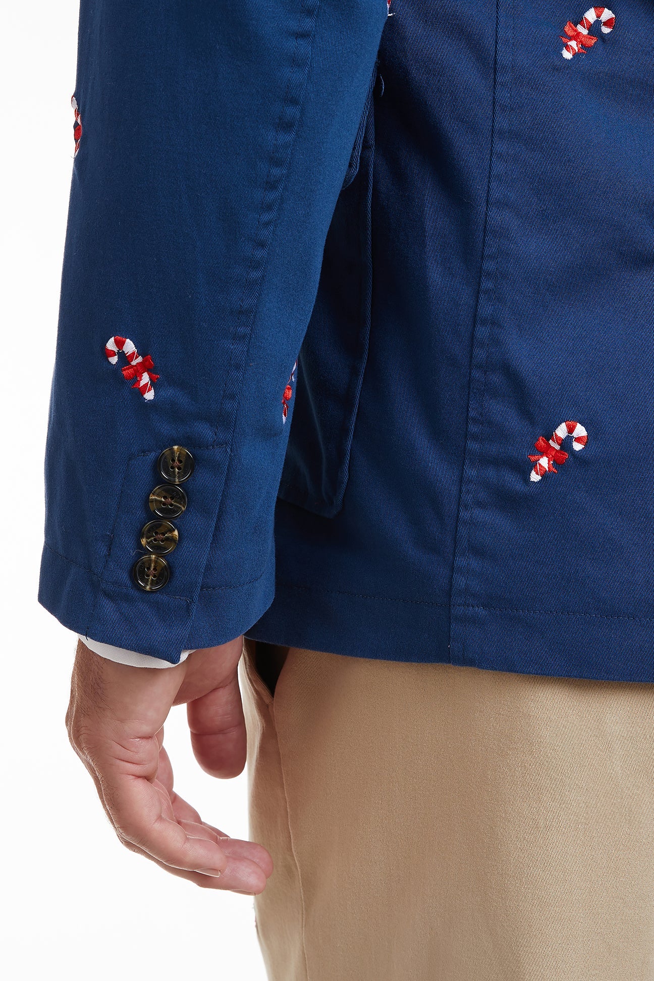 Spinnaker Blazer Nantucket Navy with Candy Cane MENS OUTERWEAR Castaway Nantucket Island