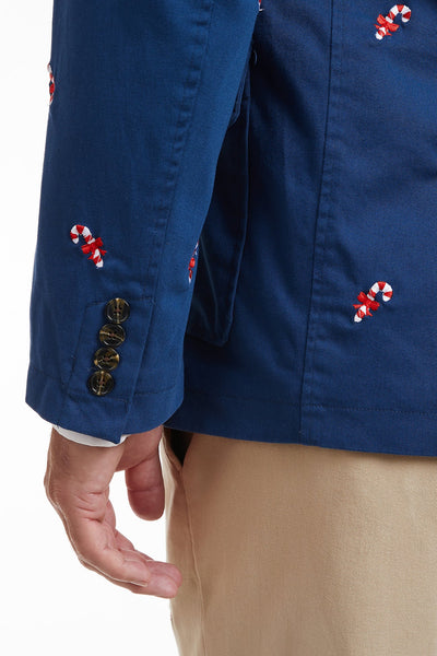 Spinnaker Blazer Nantucket Navy with Candy Cane MENS OUTERWEAR Castaway Nantucket Island
