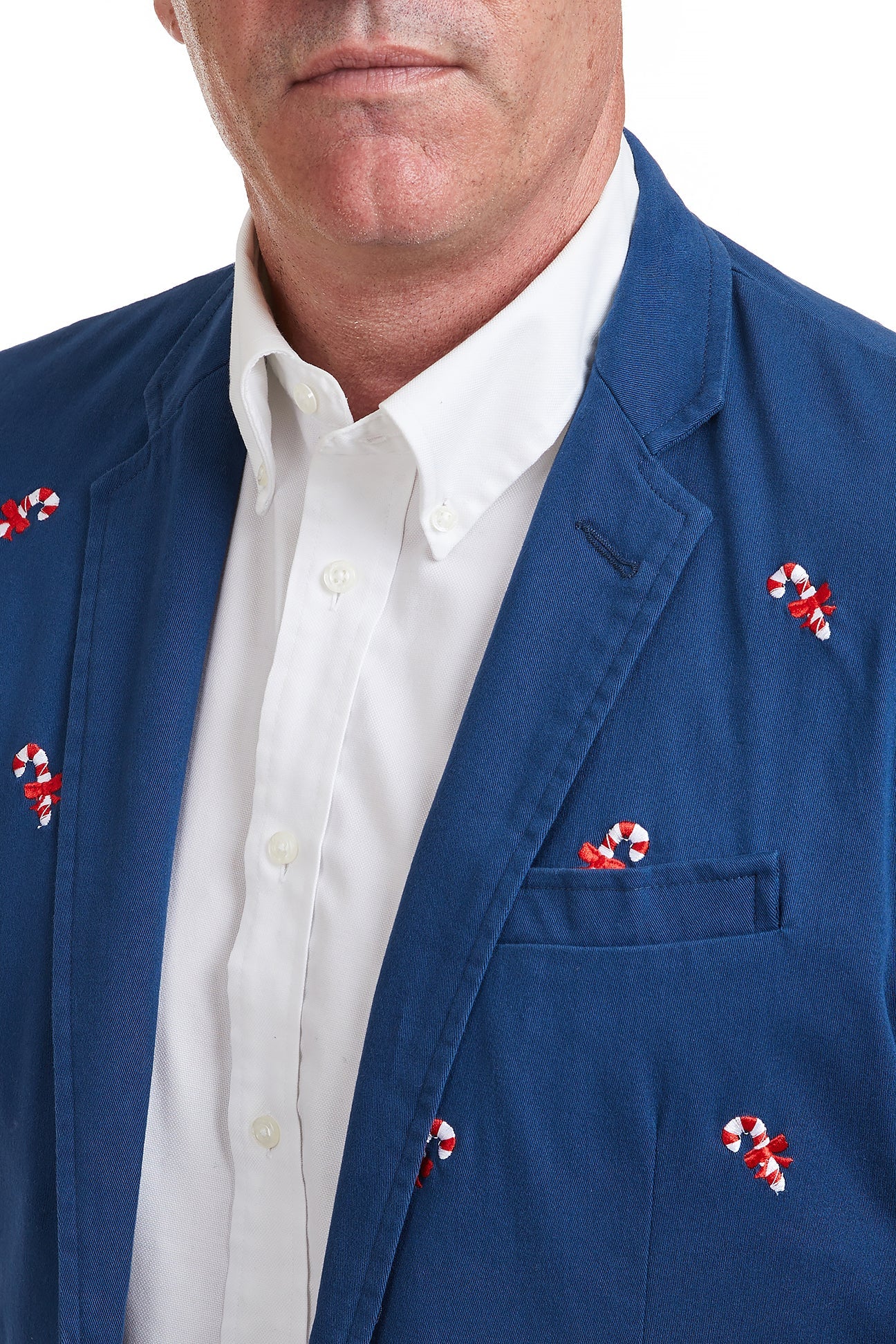 Spinnaker Blazer Nantucket Navy with Candy Cane MENS OUTERWEAR Castaway Nantucket Island