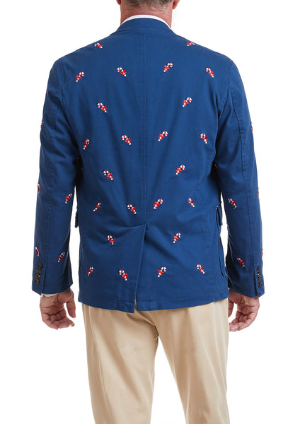 Spinnaker Blazer Nantucket Navy with Candy Cane MENS OUTERWEAR Castaway Nantucket Island