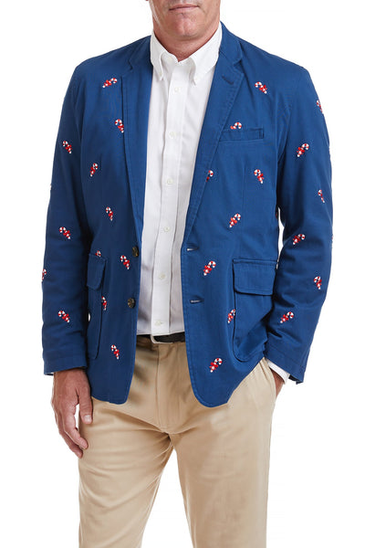 Spinnaker Blazer Nantucket Navy with Candy Cane MENS OUTERWEAR Castaway Nantucket Island