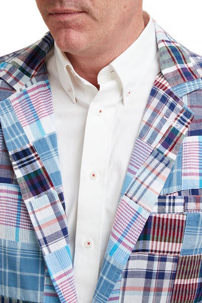 Spinnaker Blazer Seapoint Patch Madras MENS OUTERWEAR Castaway Nantucket Island