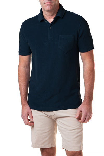 Terry Cloth Polo Navy POLOS & TEES Castaway Nantucket Island