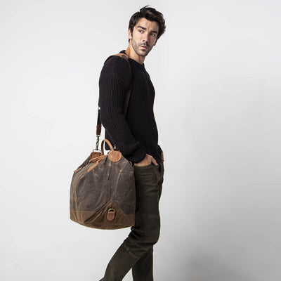 Weekender Bag Waxed Canvas Olive ACCESSORIES CB Station