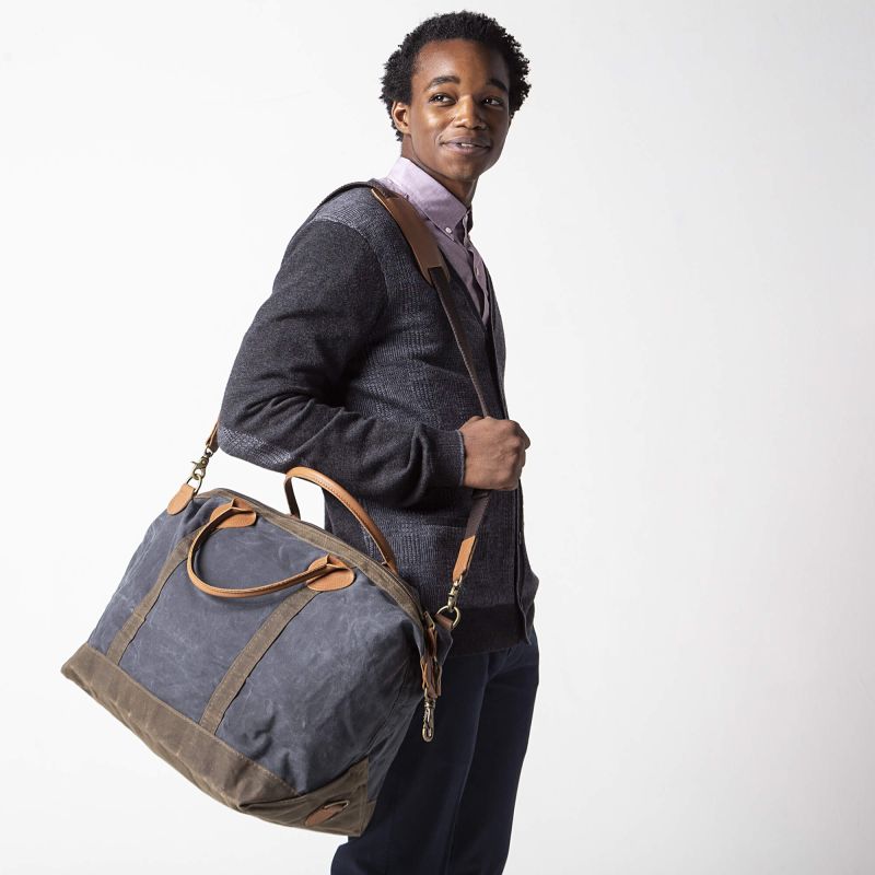 Weekender Bag Waxed Canvas Slate ACCESSORIES CB Station