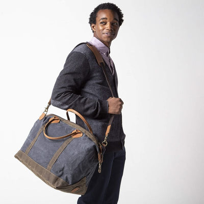 Weekender Bag Waxed Canvas Slate ACCESSORIES CB Station