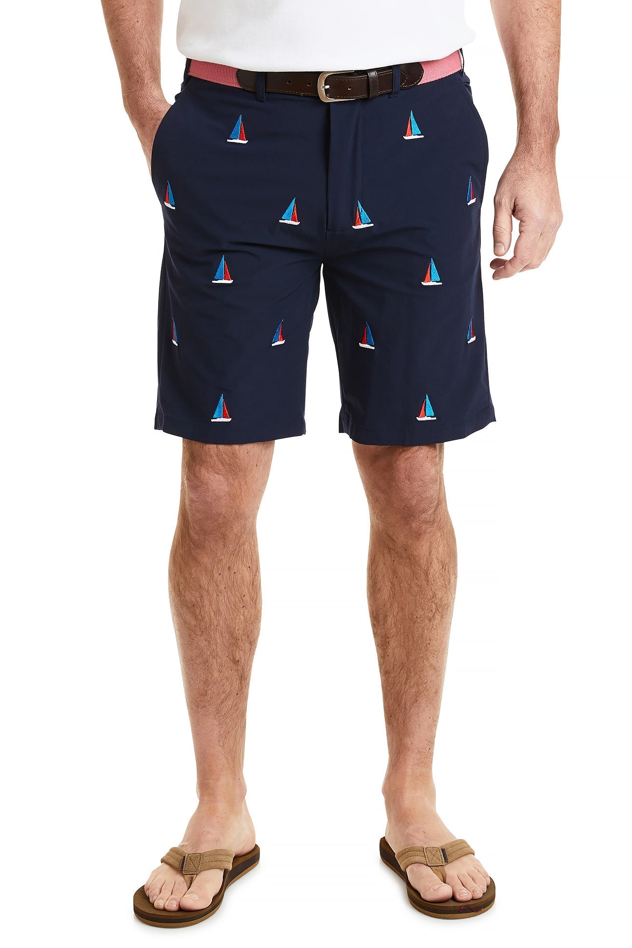 ACKformance Short Nantucket Navy with Americana Sailboat MENS EMBROIDERED SHORTS Castaway Nantucket Island