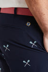 ACKformance Short Nantucket Navy with Lacrosse Sticks MENS EMBROIDERED SHORTS Castaway Nantucket Island