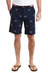 ACKformance Short Nantucket Navy with Lacrosse Sticks MENS EMBROIDERED SHORTS Castaway Nantucket Island