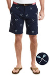 ACKformance Short Nantucket Navy with Lacrosse Sticks MENS EMBROIDERED SHORTS Castaway Nantucket Island