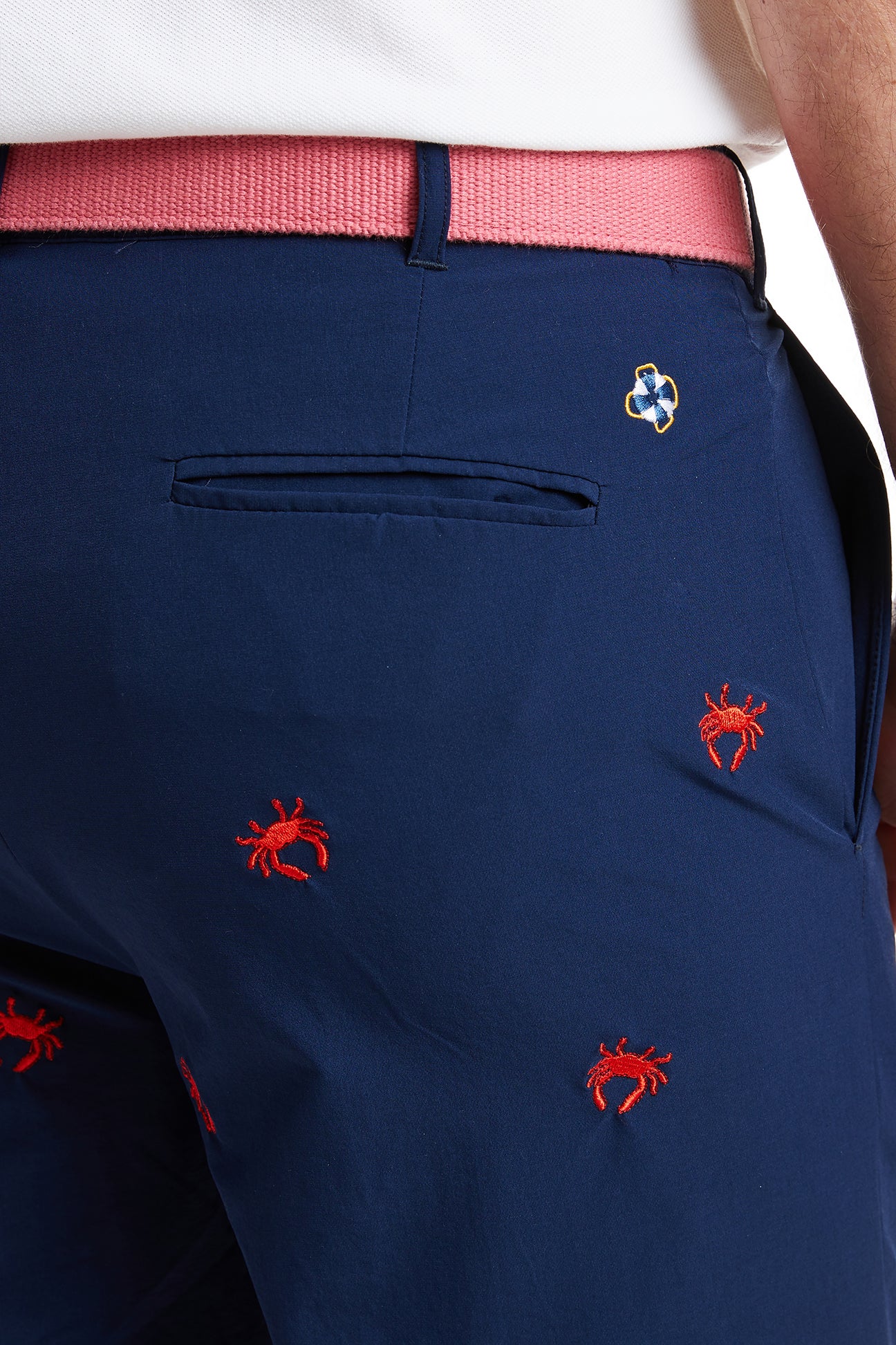 ACKformance Short Nantucket Navy with Red Crab MENS EMBROIDERED SHORTS Castaway Nantucket Island