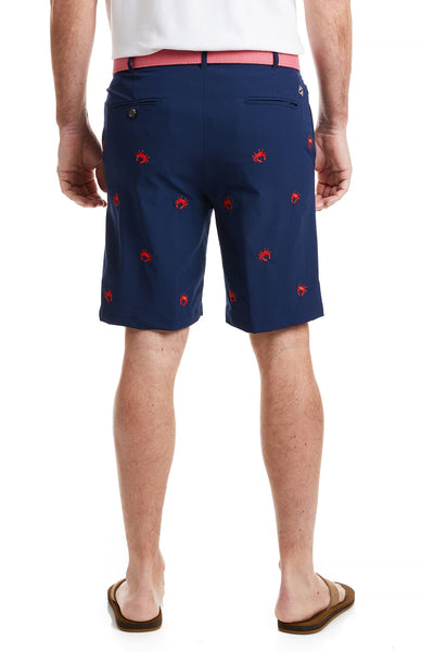 ACKformance Short Nantucket Navy with Red Crab MENS EMBROIDERED SHORTS Castaway Nantucket Island