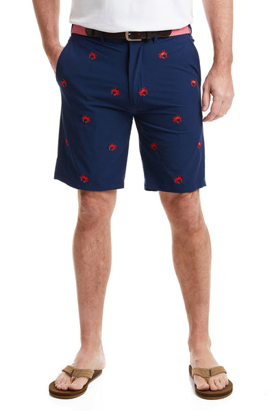 ACKformance Short Nantucket Navy with Red Crab MENS EMBROIDERED SHORTS Castaway Nantucket Island