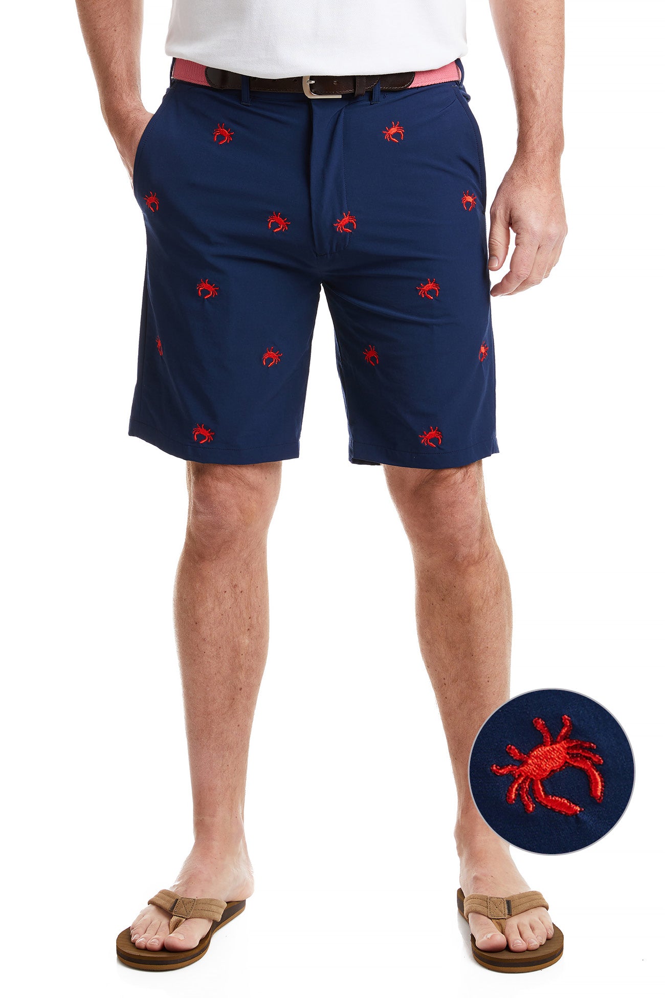 ACKformance Short Nantucket Navy with Red Crab MENS EMBROIDERED SHORTS Castaway Nantucket Island