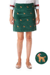 Ali Skirt Corduroy Hunter with Santa Dog - Castaway Nantucket Island