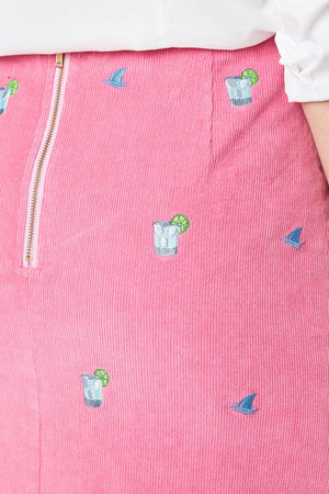 Ali Skirt Corduroy Rose with Fin & Tonic 19" - Castaway Nantucket Island