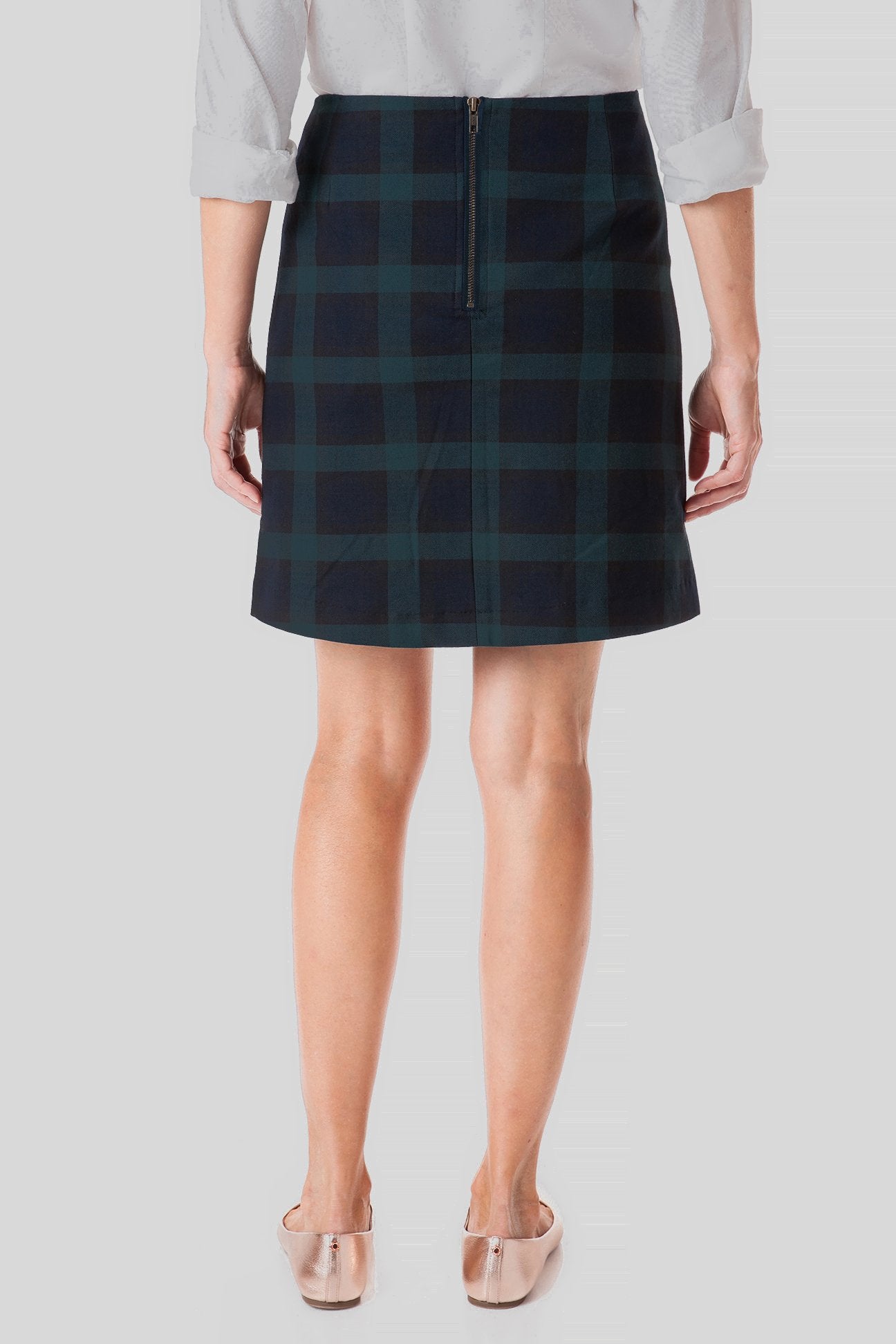 Ali Skirt Stretch Twill Blackwatch Tartan Plaid - Castaway Nantucket Island