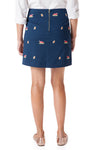 Ali Skirt Stretch Twill Nantucket Navy with Cooked Turkey & Football 19" - Castaway Nantucket Island