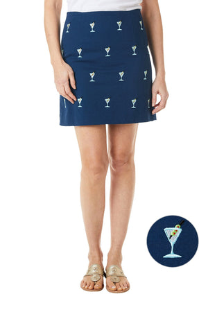 Ali Skirt Stretch Twill Nantucket Navy with Martini - Castaway Nantucket Island