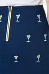 Ali Skirt Stretch Twill Nantucket Navy with Martini - Castaway Nantucket Island
