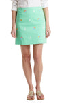 Ali Skirt Stretch Twill Spring Green with Easter Eggs and Bunny 19" LADIES SKIRTS Castaway Nantucket Island
