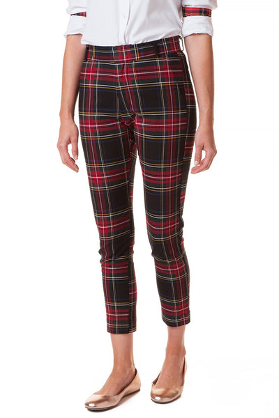 Ankle Capri Stretch Twill Black Stewart Plaid - LADIES PANT - Castaway Nantucket Island