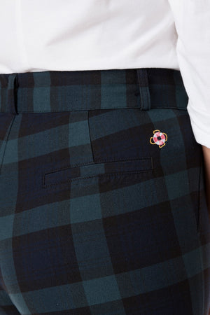 Ankle Capri Stretch Twill Blackwatch Tartan Plaid - Castaway Nantucket Island