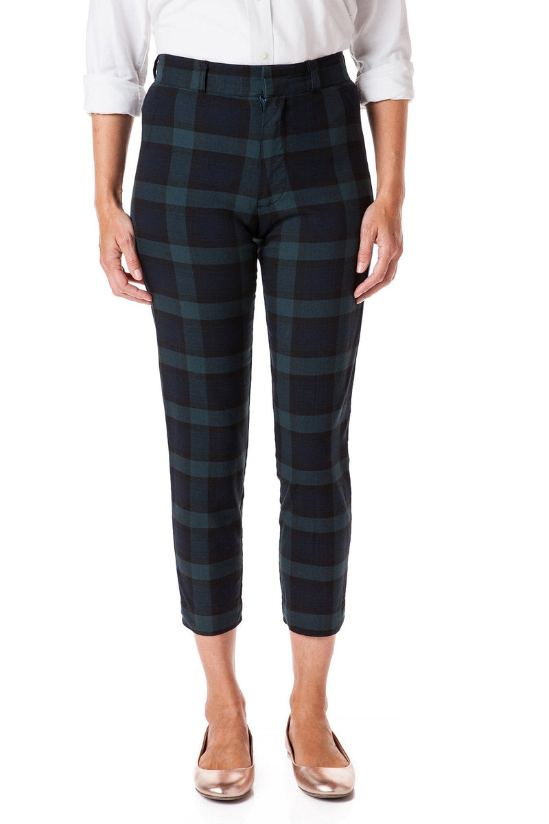 Ankle Capri Stretch Twill Blackwatch Tartan Plaid - Castaway Nantucket Island