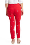 Ankle Capri Stretch Twill Bright Red with Martini LADIES PANT Castaway Nantucket Island