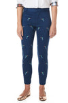 Ankle Capri Stretch Twill Nantucket Navy with Martini Candy Cane - Castaway Nantucket Island