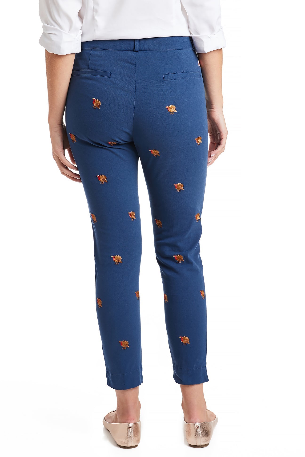Ankle Capri Stretch Twill Nantucket Navy with Turkey LADIES PANT Castaway Nantucket Island