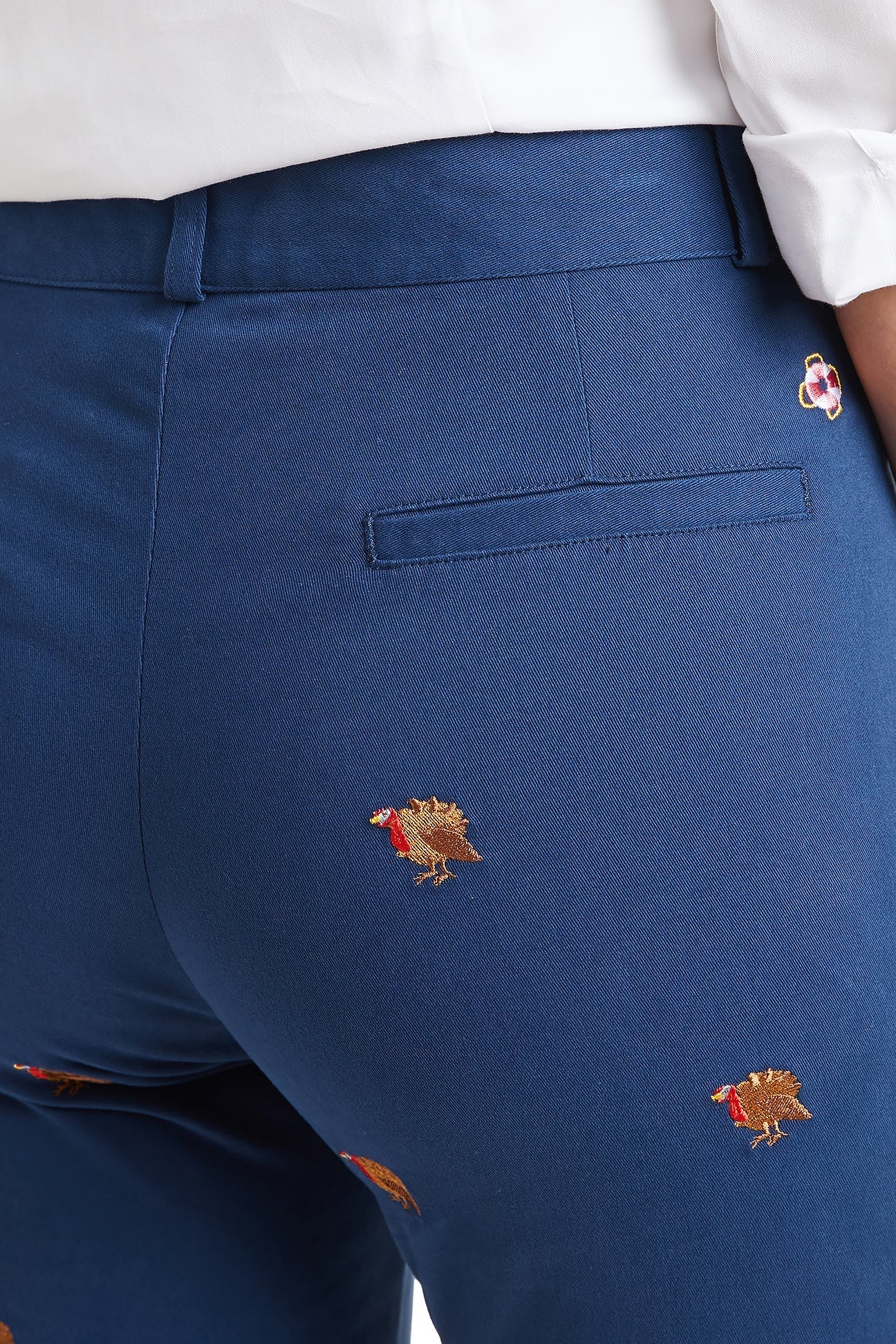 Ankle Capri Stretch Twill Nantucket Navy with Turkey LADIES PANT Castaway Nantucket Island
