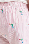 Barefoot Boxer Oxford Red Stripe with Martini Candy Cane CASTAWAY BOXERS Castaway Nantucket Island
